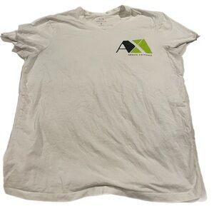 Armani Exchange white tee with black and lime logo. Slim fit M. MM